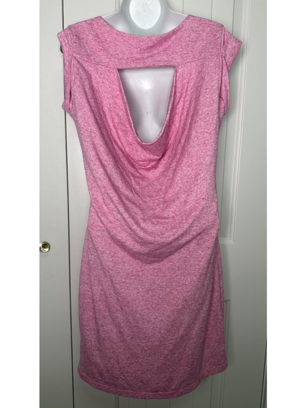 Athleta Charisma Dress Draped, Paradise Pink Heather, Keyhole Back, Size Small - Picture 6 of 6